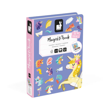 Janod - Magn Ti'Book Unicornes - Magnetic Educational Game 44 Magnets + 10 Models - Children'S Toy Made Of Fsc Cardboard - Deve