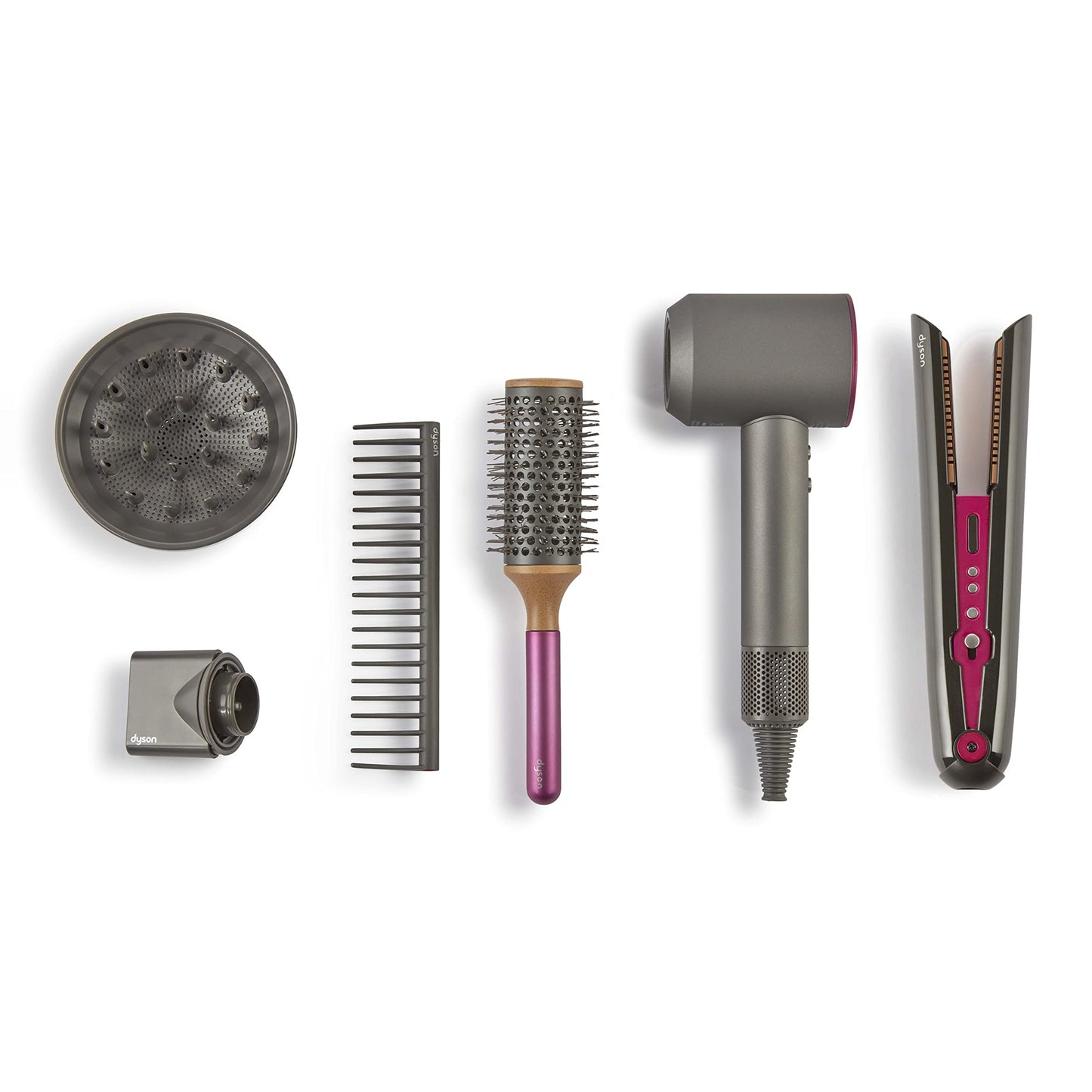 Casdon Dyson Toys - Supersonic & Corrale Deluxe Styling Set - Toy Straightener & Hairdryer With Real Function - Features Interac