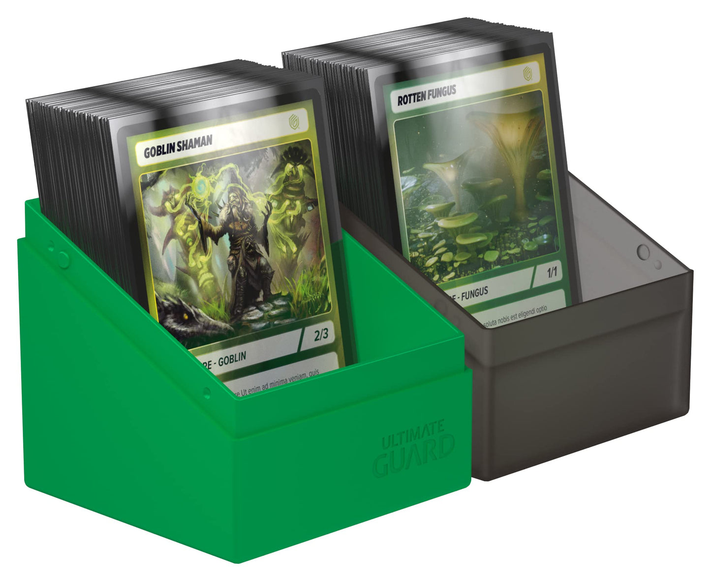 Ultimate Guard Boulder Synergy 100+, Deck Case For 100 Double-Sleeved Tcg Cards, Black/Green, Secure & Durable Storage For Trading Card Games