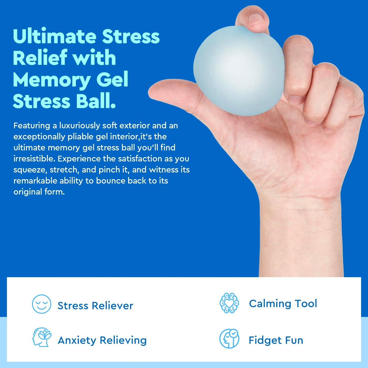 Dyrdm Stress Balls 3-Pack, Easter Basket Stuffers & Fidget Gifts, High Density And Ultra-Soft Memory Gel Filled, Squishy Fidget Toy, Squeeze Balls Sensory For Anxiety Stress Relief