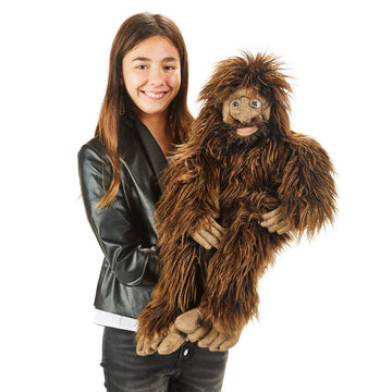 Folkmanis Sasquatch Hand Puppet, Brown - One Size, Soft Plush Toy for Kids, Interactive Fun, Great for Puppet Shows and Storytelling