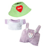 17cm Doll Clothes - Kawaii Chic Style Set for 17cm Dolls Cute Doll Outfit with Accessories - Puprle Bear Romper + Purple Shirt + Heart Shaped Green Hat (NO Doll)