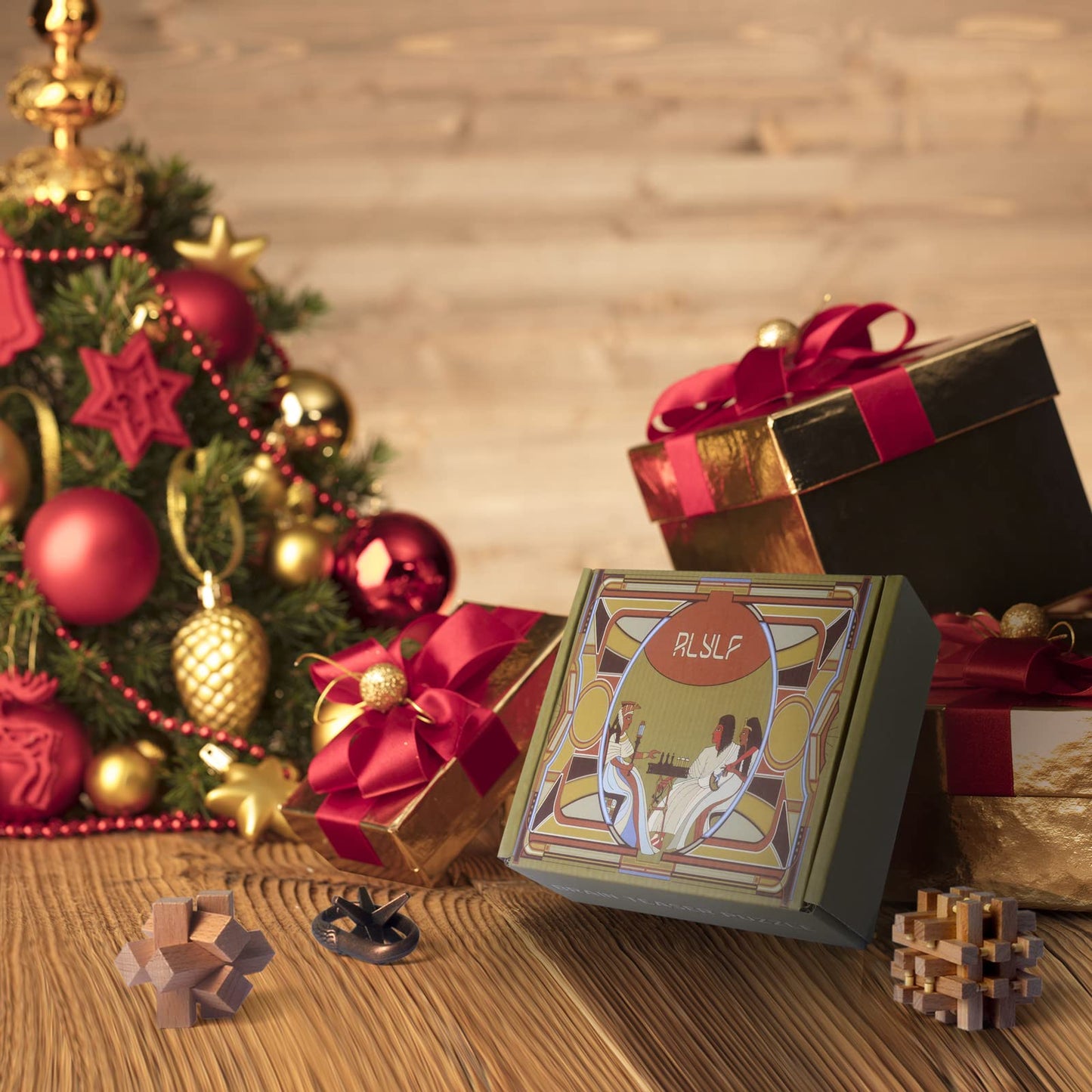 Rlylf 8 Pieces Wooden And Metal Brain Teaser Puzzles 3D Education Toys For Adults And Kids Iq Logic Training Family Game Party F