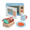 Mentari Toys - Toy Microwave - 9Pc Wooden Microwave Set With Pretend Play Food - Kids Role Play Kitchen Accessories - Improve So