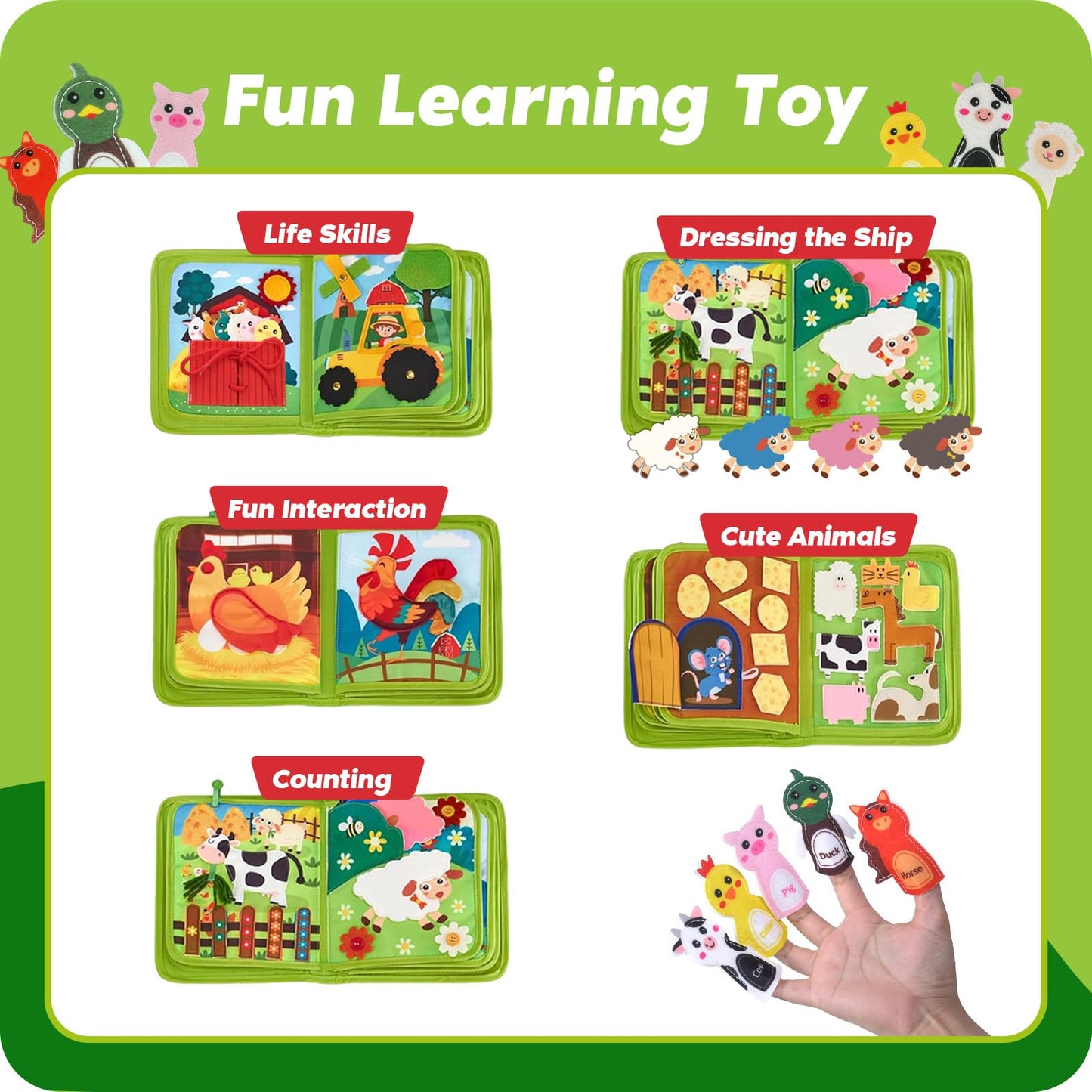 Inklab Toddler Busy Board Ages 3-5, Learning Toys For 4 Year Old, Sensory Toys For Kids With Autism, Preschool Learning Activiti
