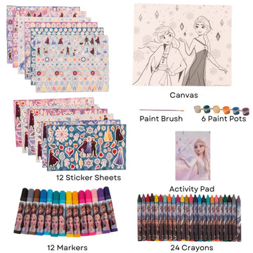Disney Frozen Creative Coloring Canvas Painting And Activity Set For Kids, 1000+ Pcs