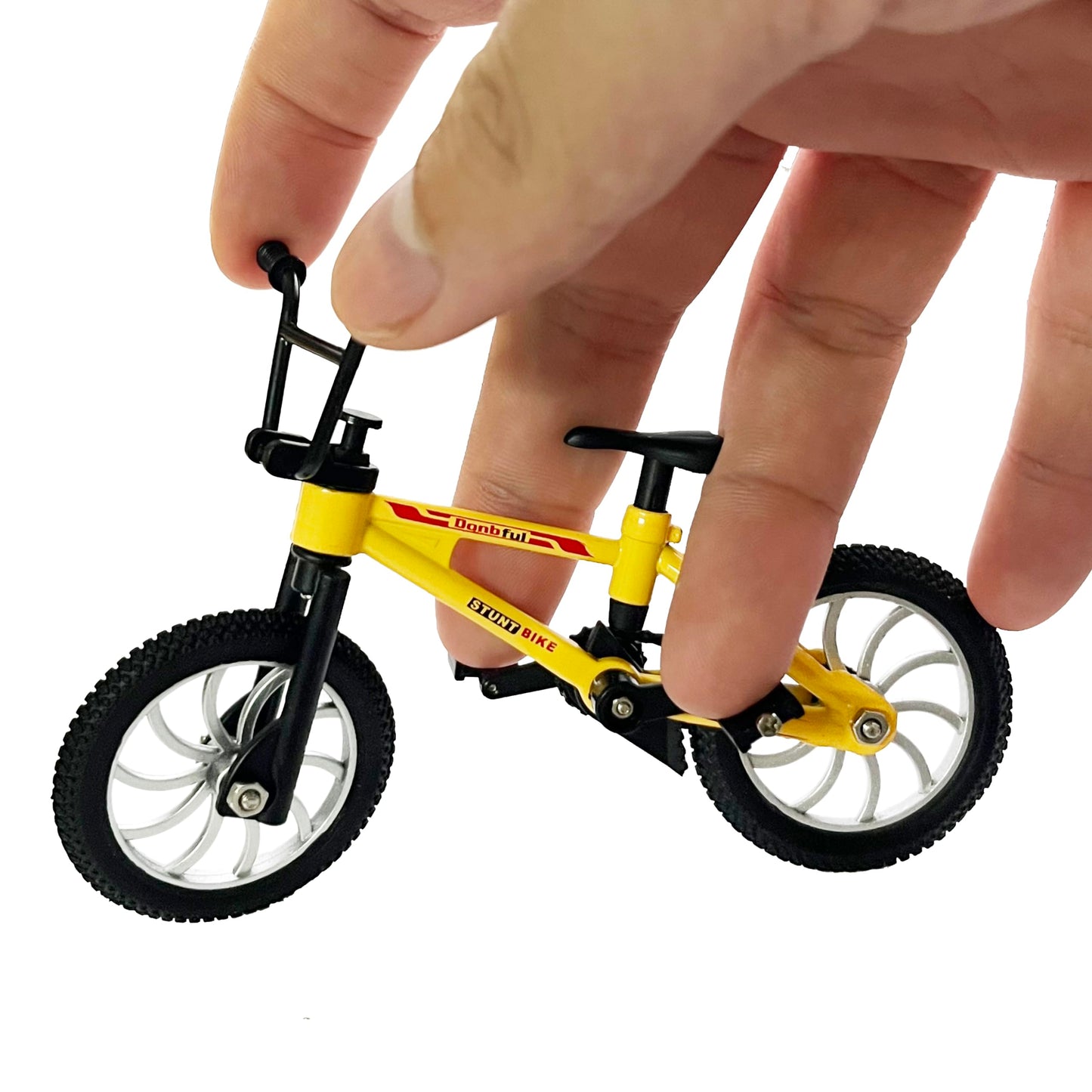 Bmx Toys Alloy Finger Bmx Functional Kids Bicycle Finger Bike Mini-Finger-Bmx Set… (Yellow)