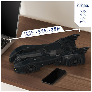 4D Build DC Batman Retro Batmobile 3D Model Kit with Stand Batman Collectibles & Desk D?cor mature-themed Puzzle Building Toys 3D Puzzles for mature-themeds & Teens 202 Pieces for Ages 12 & Up