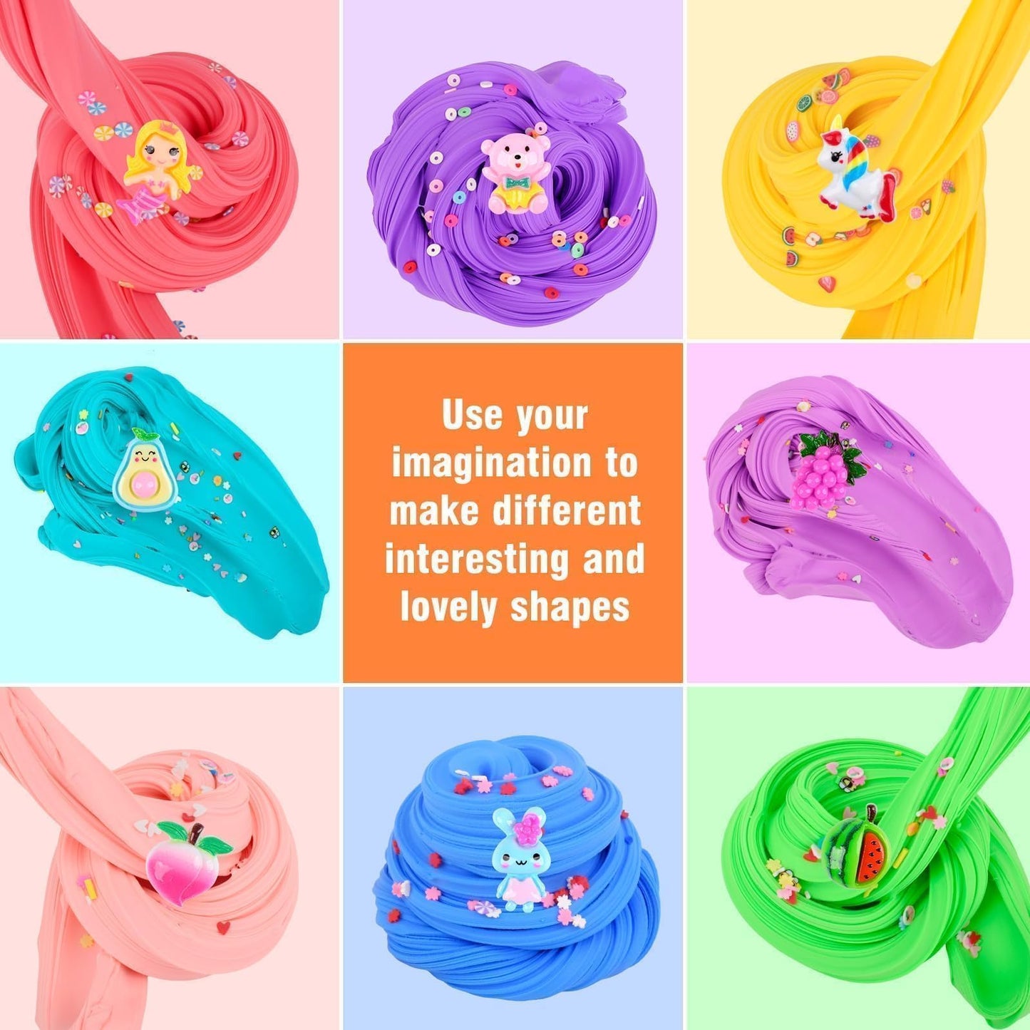 2 Pack Multi-Color Valentine'S Day Butter Slime Kit, Non-Sticky And Super Soft Perfect For Boys Girls Party Favors, Birthday Easter Gift, Diy Putty Fidget Kids Toys, Large Capacity (120 * 2)