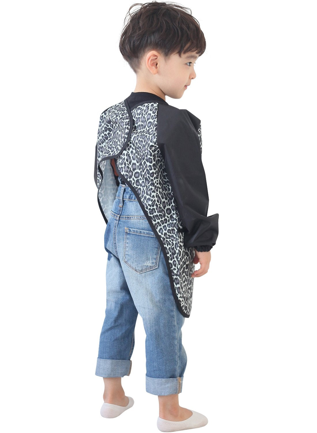 Plie Waterproof Kids Art Smocks 37 Colors (Age 1-10, S-Xxl Size), Black Leopard (32-Xxl)
