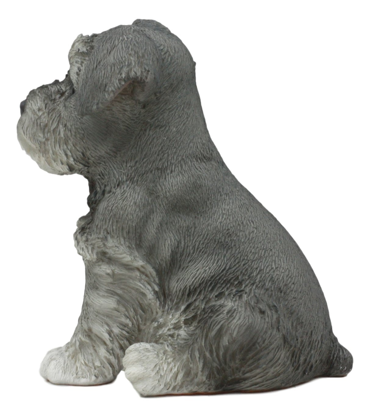 Ebros Realistic Miniature Schnauzer Puppy Statue 5.75' Tall Animal Dog Collectible Lifelike Schnauzer Figurine Decor