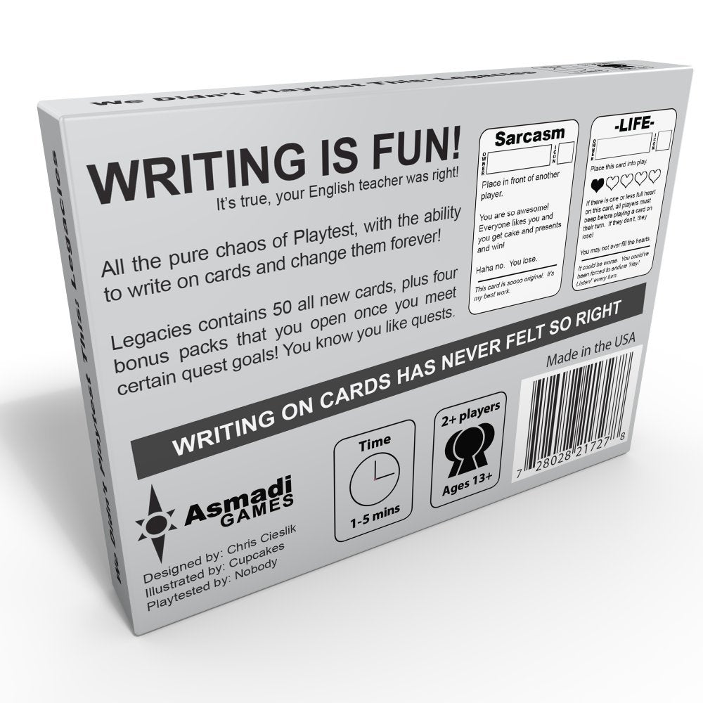 Asmadi Games We Didn'T Playtest This: Legacies Card Game, Standard Packaging