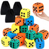 Meooeck 18 Pcs 3.15'' Large Eva Foam Dice Assorted Colors Soft Dot Dice Foam Yard Cubes With Number Dots And Storage Bag For Bui