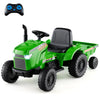 Costzon Ride On Tractor With Trailer, 12V Battery Powered Electric Vehicles With Remote Control, Music & Lights, Kids Tractor Ri