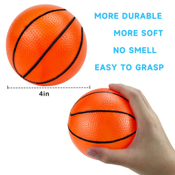 Hymaz 12 Pack 4 Inch Mini Basketball Ball for Kids, Rubber Small basketballs for Kids Basketball Gifts- Mini Hoop Basketball Toy