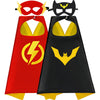 Mizzuco Superhero Capes For Kids Cloak With Mask Halloween Costumes And Party Dress Up 2Pcs(Black+Y+Red