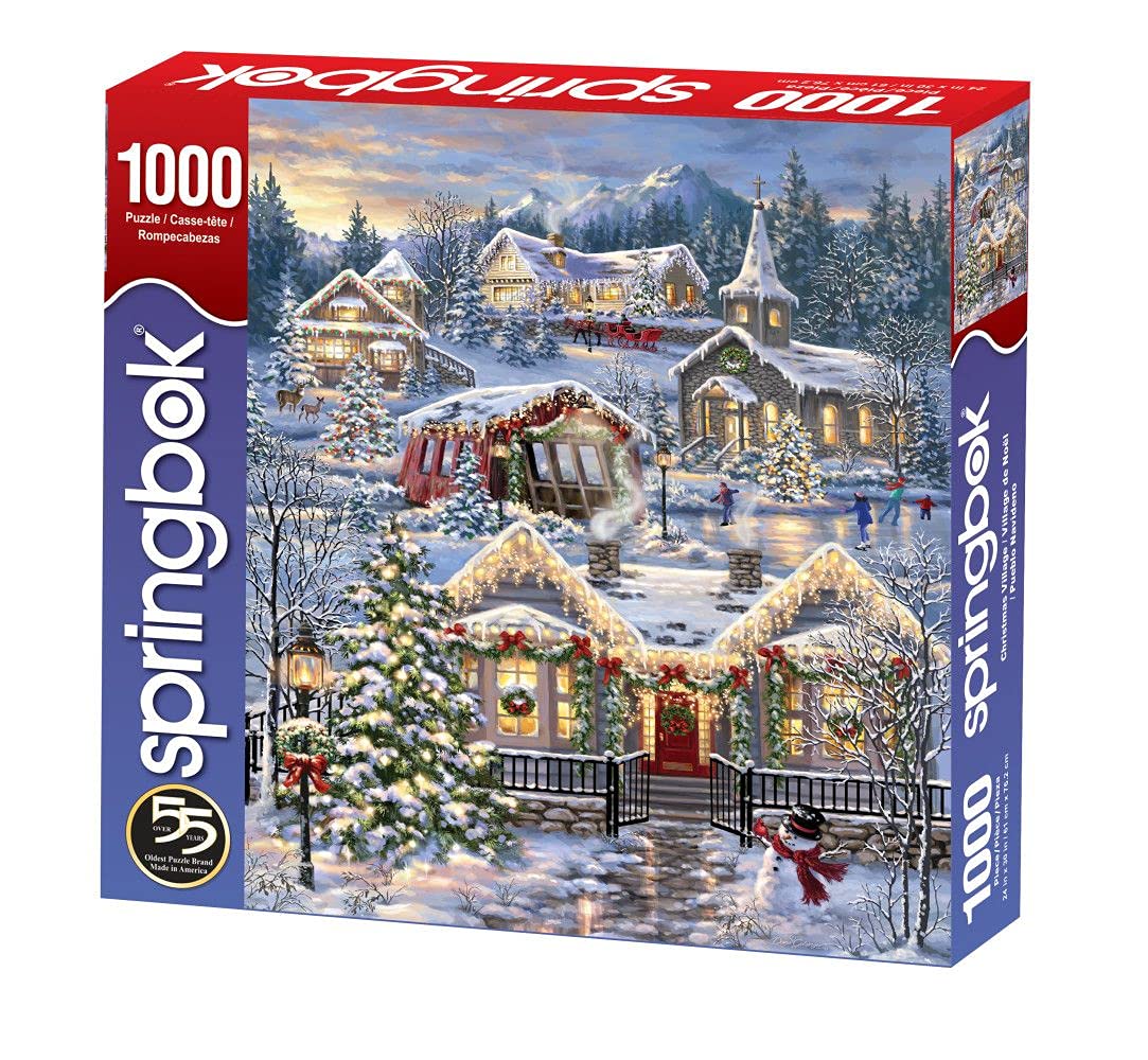 Springbok'S 1000 Piece Jigsaw Puzzle Christmas Village - Made In Usa