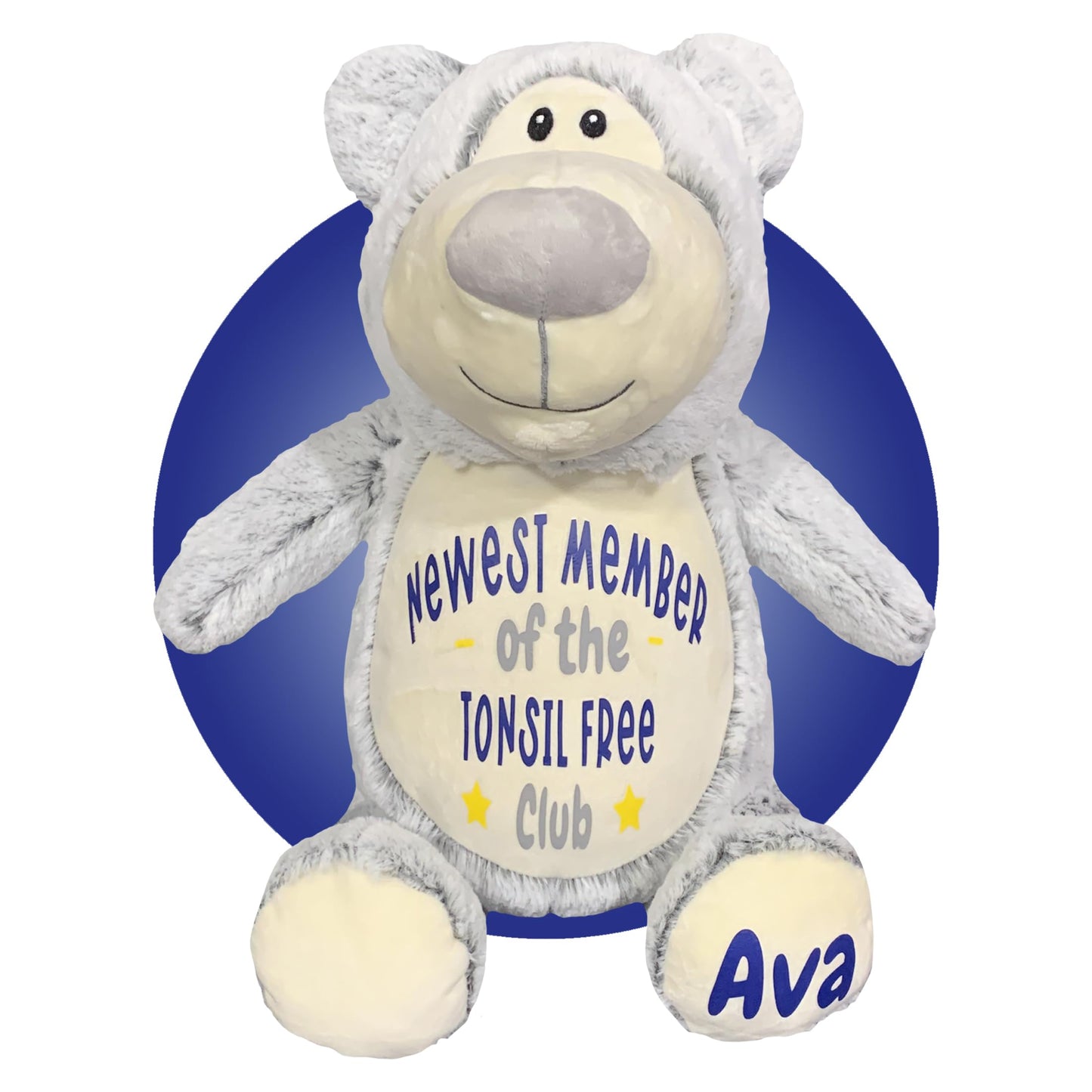 Tonsillectomy Recovery Gifts For Kids - Add A Name And Message - 17'' Custom Teddy Bear - Personalized Gifts For Tonsillectomy -