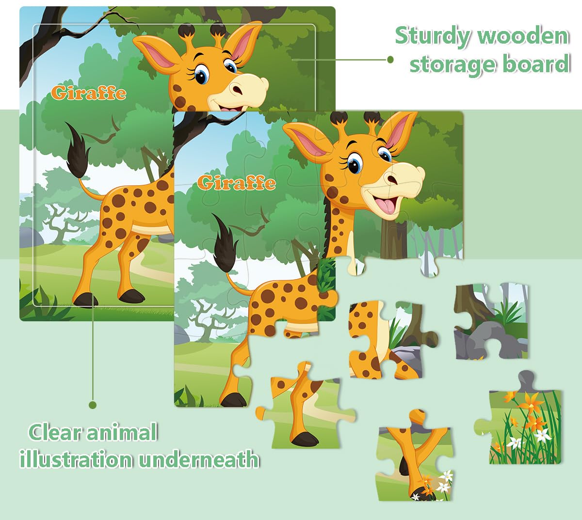 Puzzles For Kids Ages 3-5, 16 Piece Colorful Wooden Puzzles For Toddler Children Learning Educational Puzzles Toys For Boys And Girls (9 Puzzles)