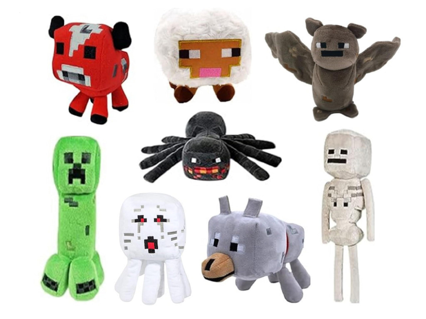 Ovittac Creeper Plush,Baby Pig ,Baby Wolf,Spider,Bat,Skeleton Shooter,Red Bull,Sheepstuffed Animals Toys,Great Gift For Children