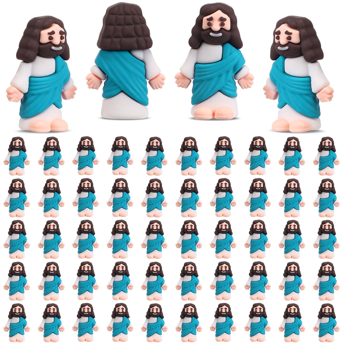 Bememo 50 Pcs Mini Jesus Figures Original Design Jesus Toys Little Jesus Figures To Hide And Seek Sunday School Religious Christ