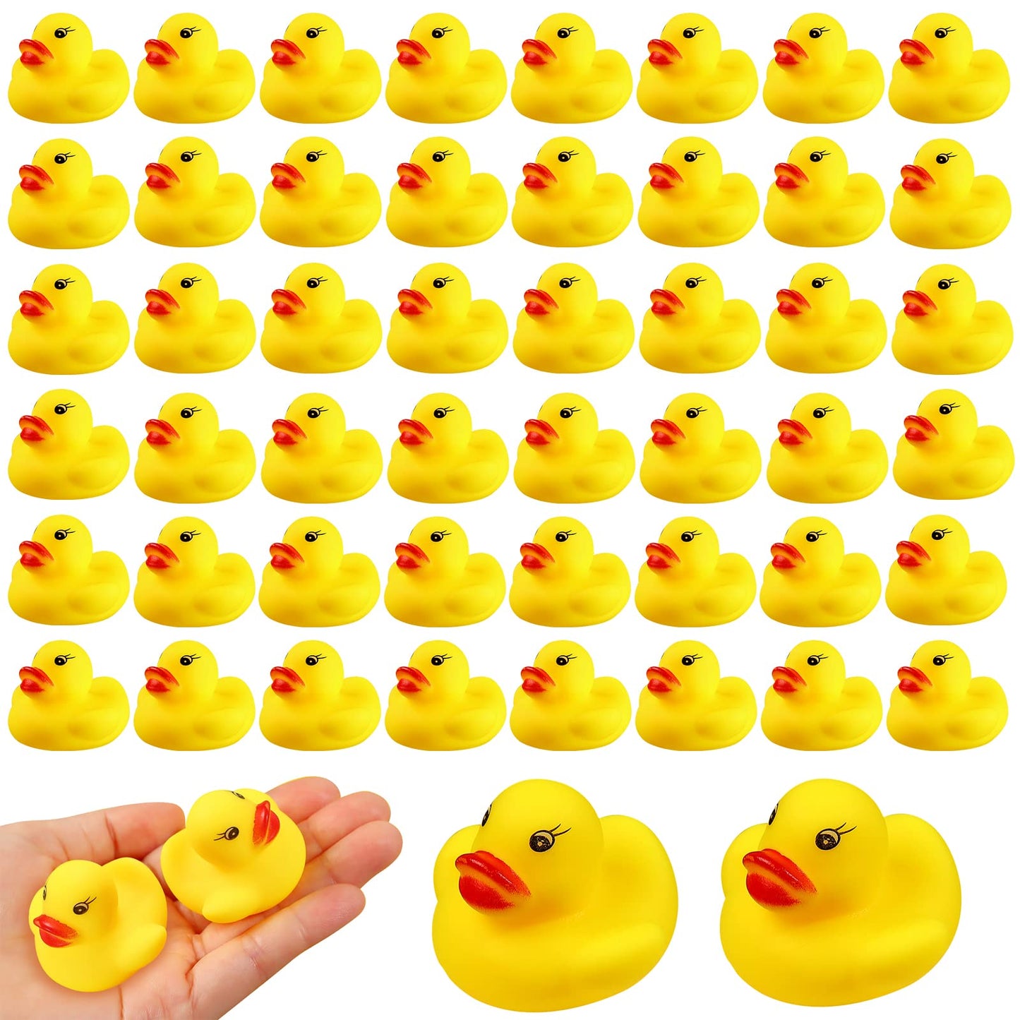 Rubber Duck Bath Toys 50PCS Mini Ducks Bulk for Kids Baby Shower Decorations Birthday Party Favors Gift Classroom Summer Beach P
