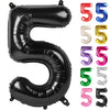 Black Number 5 Balloon 40 Inch, 5 Balloon Number, 5Th Birthday Decorations, Black Party Supplies For Boys Girls