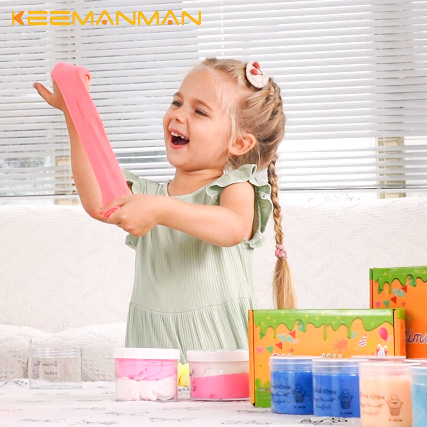 Keemanman Dragon Fruit Butter Slime, Scented Diy Slime Supplies Kit For Girls And Boys, Stress Relief Toy For Kids Education, Pa