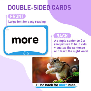 Benben Sight Words Flash Cards, 350 Dolch & Fry High Frequency Site Words For Pre-K, Kindergarten, 1St Grade, 2Nd Grade, 3Rd Grade, Educational Learning Cards Homeschool Supplies For Ages 3-9