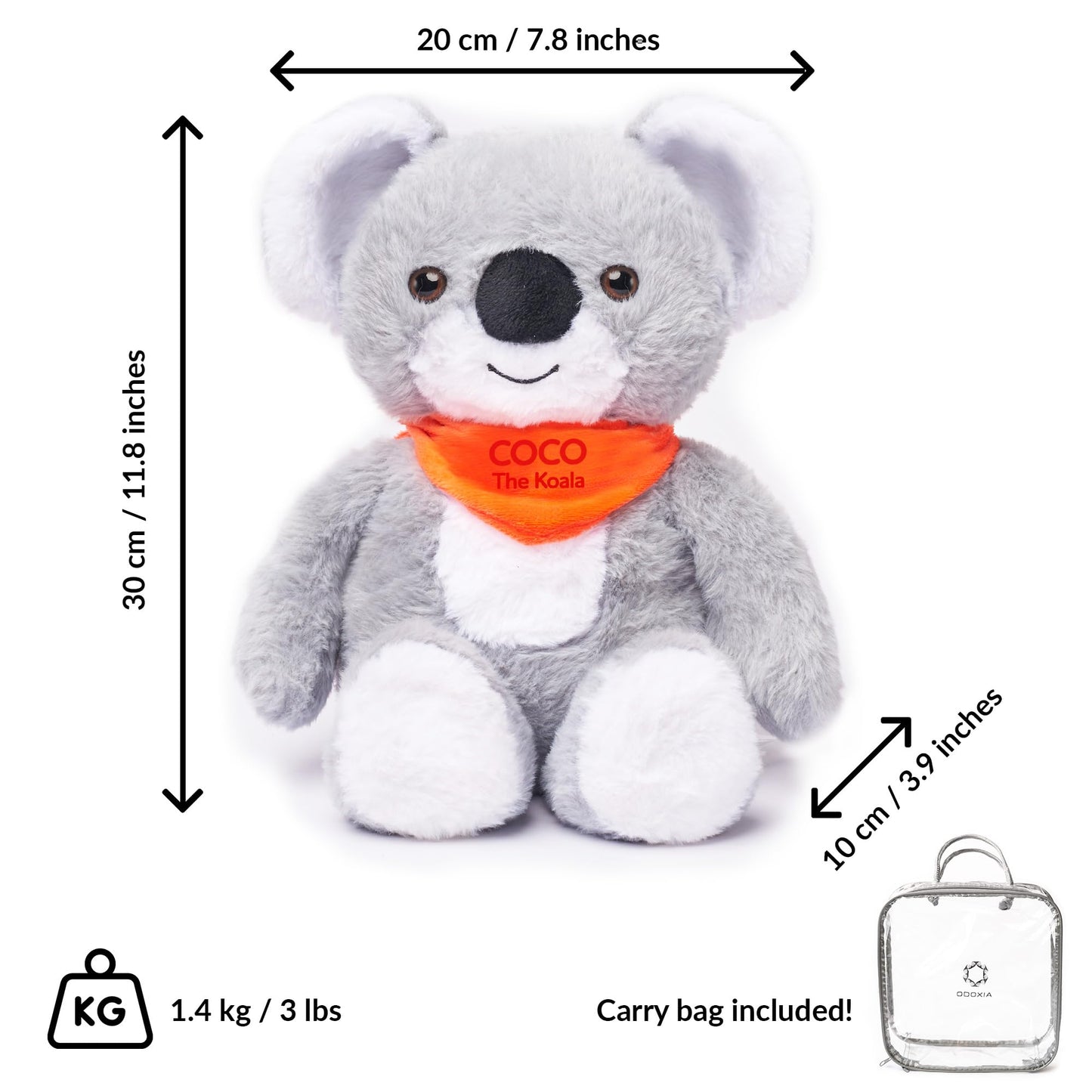 Odoxia Weighted Animals | 3.1Lb Koala | Stuffed Weighted Plush For Kids, Adults | Weighted Stuffed Animals | Weighted Plushies | Weighted Stuffed Plush | Weighted Plushie