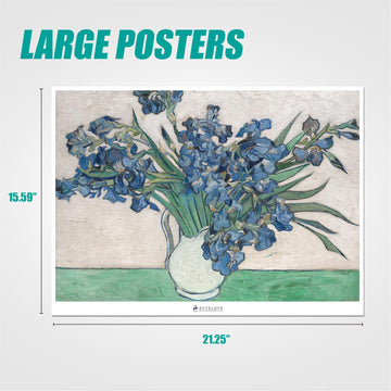 Antelope - 1000 Piece Puzzle For Adults, Irises, By Vincent Van Gogh, 1890 - Officially Licensed, Jigsaw Puzzles 1000 Pieces, High Resolution, Matte Finish, No Dust