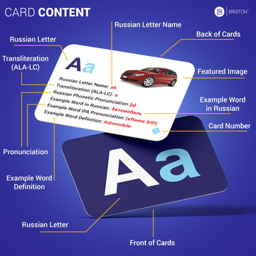Russian Alphabet Flash Cards 33 – Educational Cyrillic Language Learning Resource With Pictures For Memory & Sight Words - Fun Game Play - Grade School, Classroom, Homeschool Supplies – Briston Brand