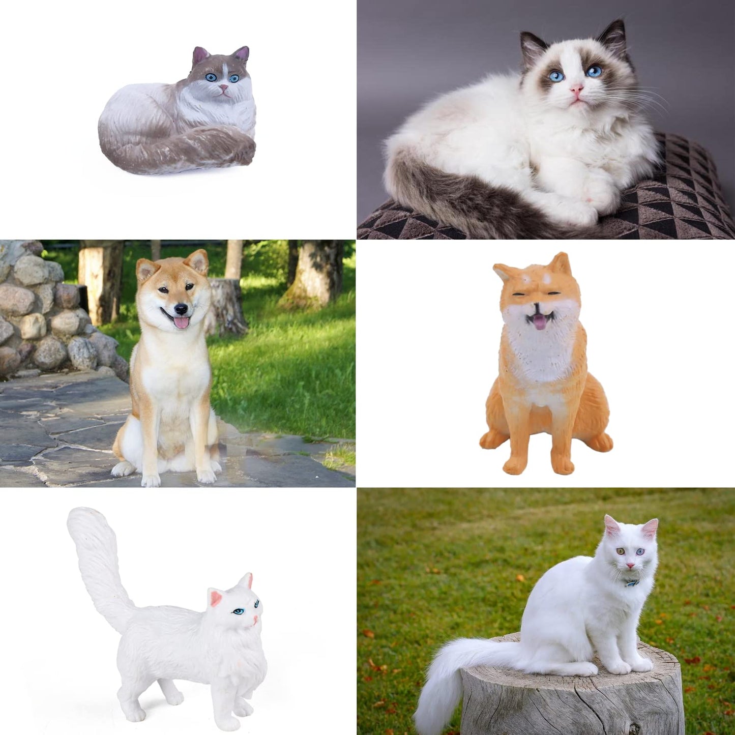 Sienon 12Pcs Dog And Cat Figurines Realistic Plastic Pet Puppy Kitten Animal Figures Educational Toys For Kids Toddles Cake Topper Birthday Christmas Party Diorama School Project