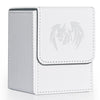 Uaono Card Deck Box For Yugioh Mtg Cards, 100+ Deck Case With 2 Dividers Fits Tcg Ccg, Pu Leather Card Storage Box Compatible With Collectible Trading Cards (White, Sky Dragon)