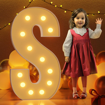 Imprsv 4Ft Marquee Light Up Letters S, Large Light Up Letters For Baby Shower Anniversary Wedding Room Decor, Big Letters For Pa