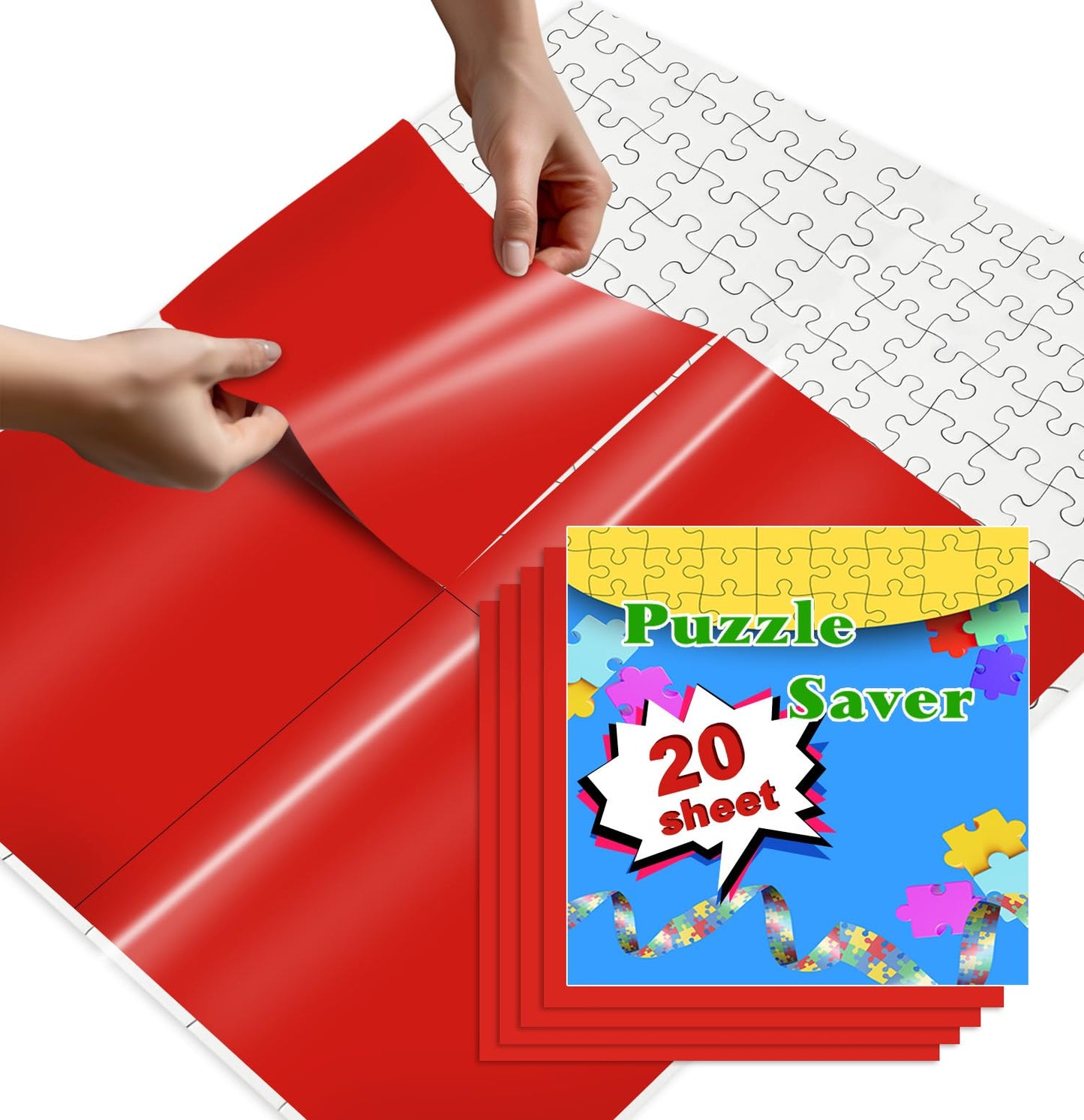 SietDESEO 20 Sheets Navy Blue Puzzle Saver Sheets Peel and Stick, Preserve 3 X 1000 Puzzle Glue Sheets and Frame to Preserve You