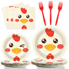Gisgfim 96 Pcs Chicken Birthday Party Supplies Paper Plates Napkins Chicken Themed Party Birthday Decorations Favors For Kids Se