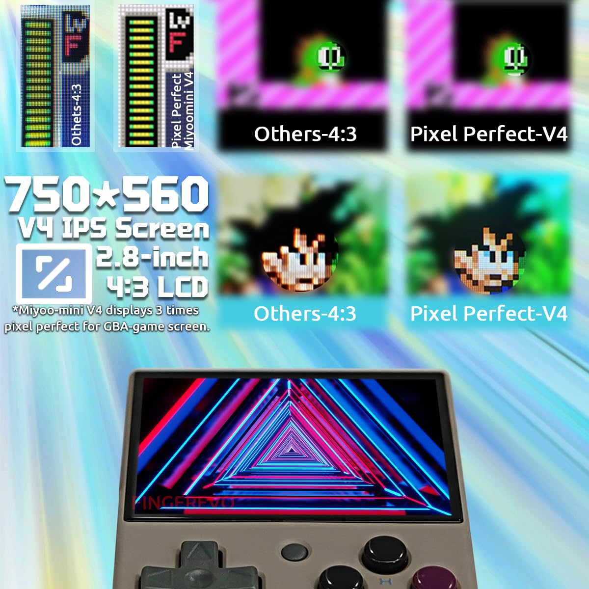 Miyoo Mini V4 Onionos Handheld Game Console 2.8-Inch 750*560 Ips Screen Miyoo-Mini V4 Onion-System With Portable Case Gray