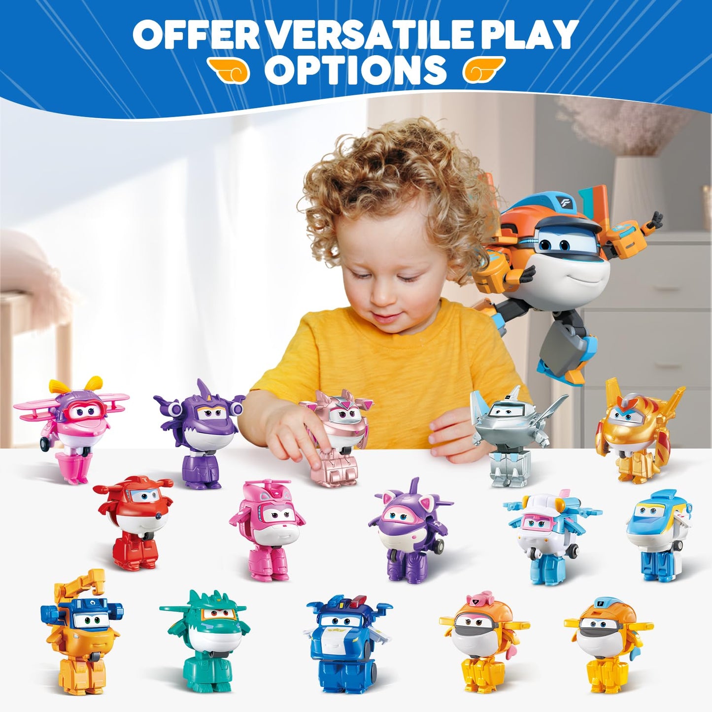 Super Wings Transformer Toys, 2 In Taki Robot Transformer Action Figures, 2-In-1 Mode Robot Transformer Toys For Boys Girls 4-6 6-8, Fun Plane Toys For Boys Toddlers Kids Age 3 4 5 6 7 8