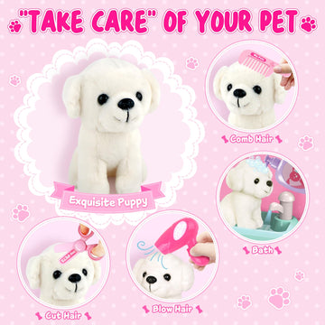 Toy Doctor kit for Toddlers 1-3 3-5, Girl Gifts for Toddlers 2 3 4 5 6 Years Old, Pet Care Pretend Play Doctor Set Toys for Kids