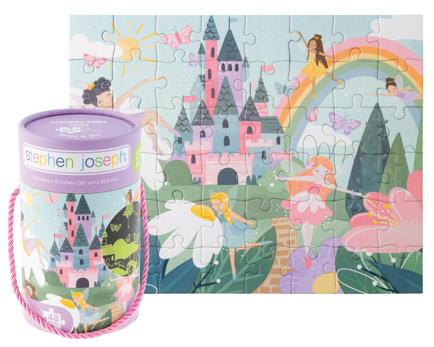 Stephen Joseph, Glow in The Dark Puzzle - Includes 48 Glow in The Dark Puzzle, Jigsaw Puzzle for Girls & Boys 3+ Years, Fairy Pr
