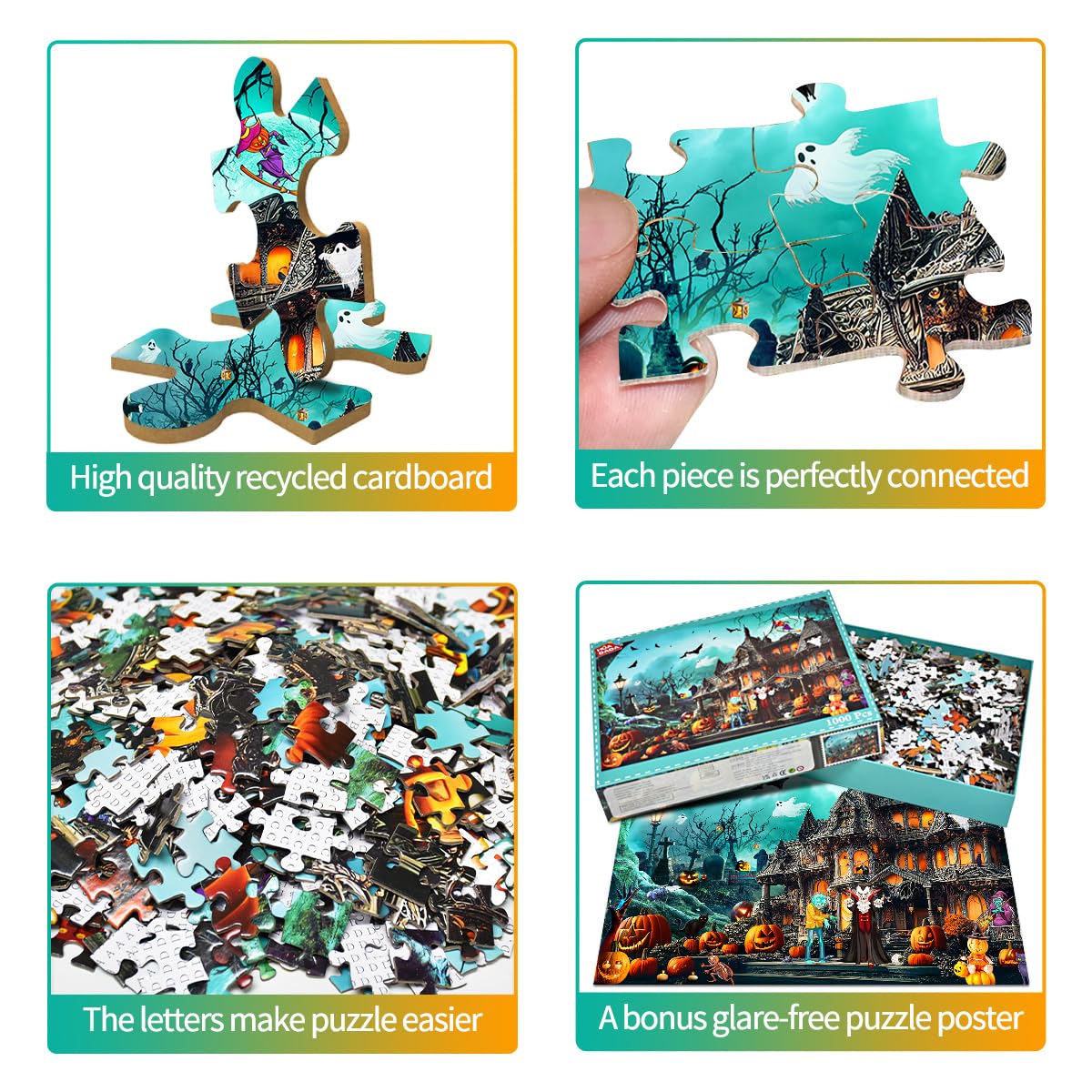 Halloween Jigsaw Puzzles For Adults 1000 Piece Puzzle For Adults 1000 Pieces Puzzle 1000 Pieces-Horror Night Watch Party