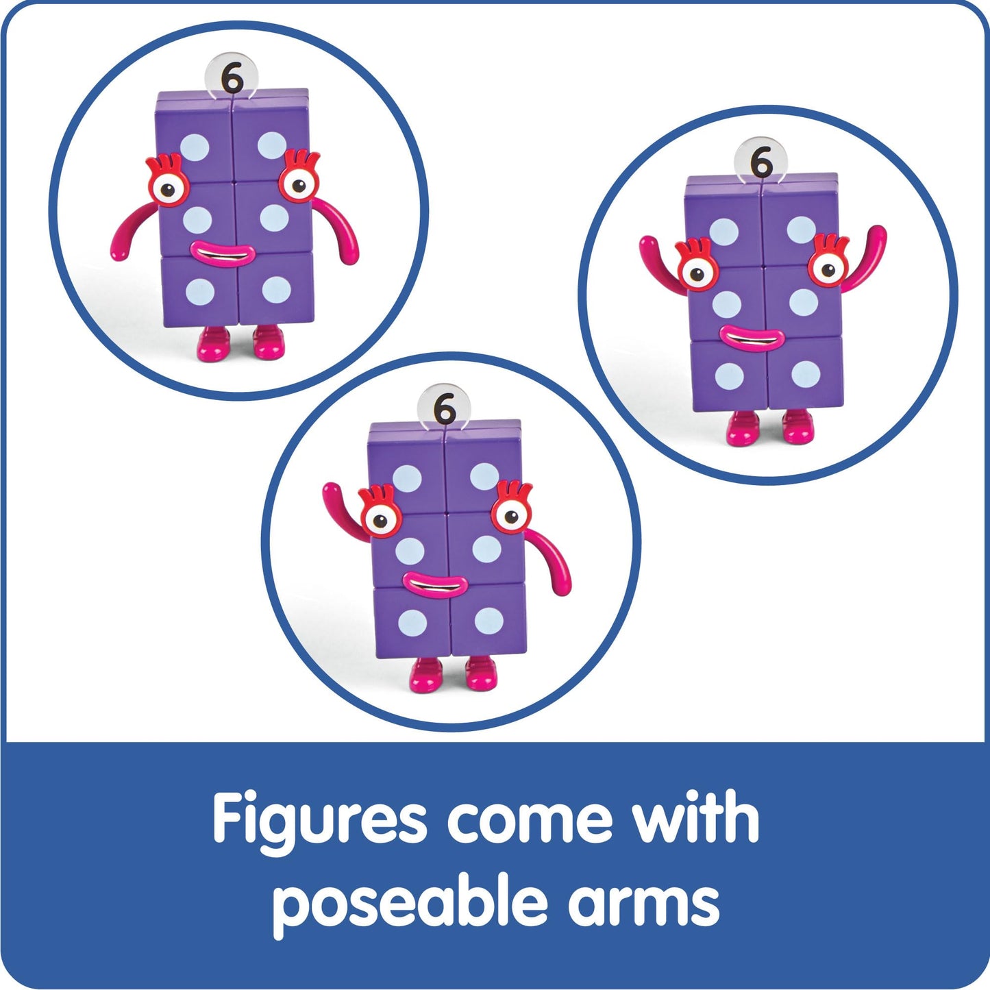 Hand2Mind Numberblocks Friends Six To Ten, Action Figure Set, Toy Figures, Small Figurines For Kids, Counting Blocks, Numbers For Toddlers, Math Toys, Kids Birthday Gifts, Easter Basket Stuffers