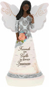 Pavilion Gift Company - Friends Are Gifts To Treasure - 8' Ebony African American Angel Figurine Religious Bestie Bff Best Friend God Jesus Lover Christian Christ Gift Present
