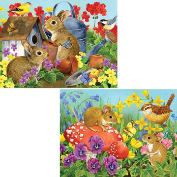 Bits And Pieces – Value Set Of Two Large 300 Piece Jigsaw Puzzles For Adults – ‘Bunnies’ & ‘Mice’ Jigsaw Puzzles By Artist Jane Maday, Completed Puzzle Size: 18' X 24'