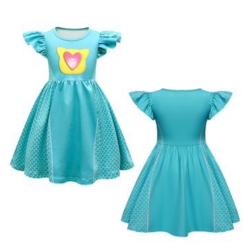Shelovesit Girls Superhero Cosplay Costume Kitties Dress Movie Character Cat Dress Up Outfits - 140Cm/7T-8T - Blue