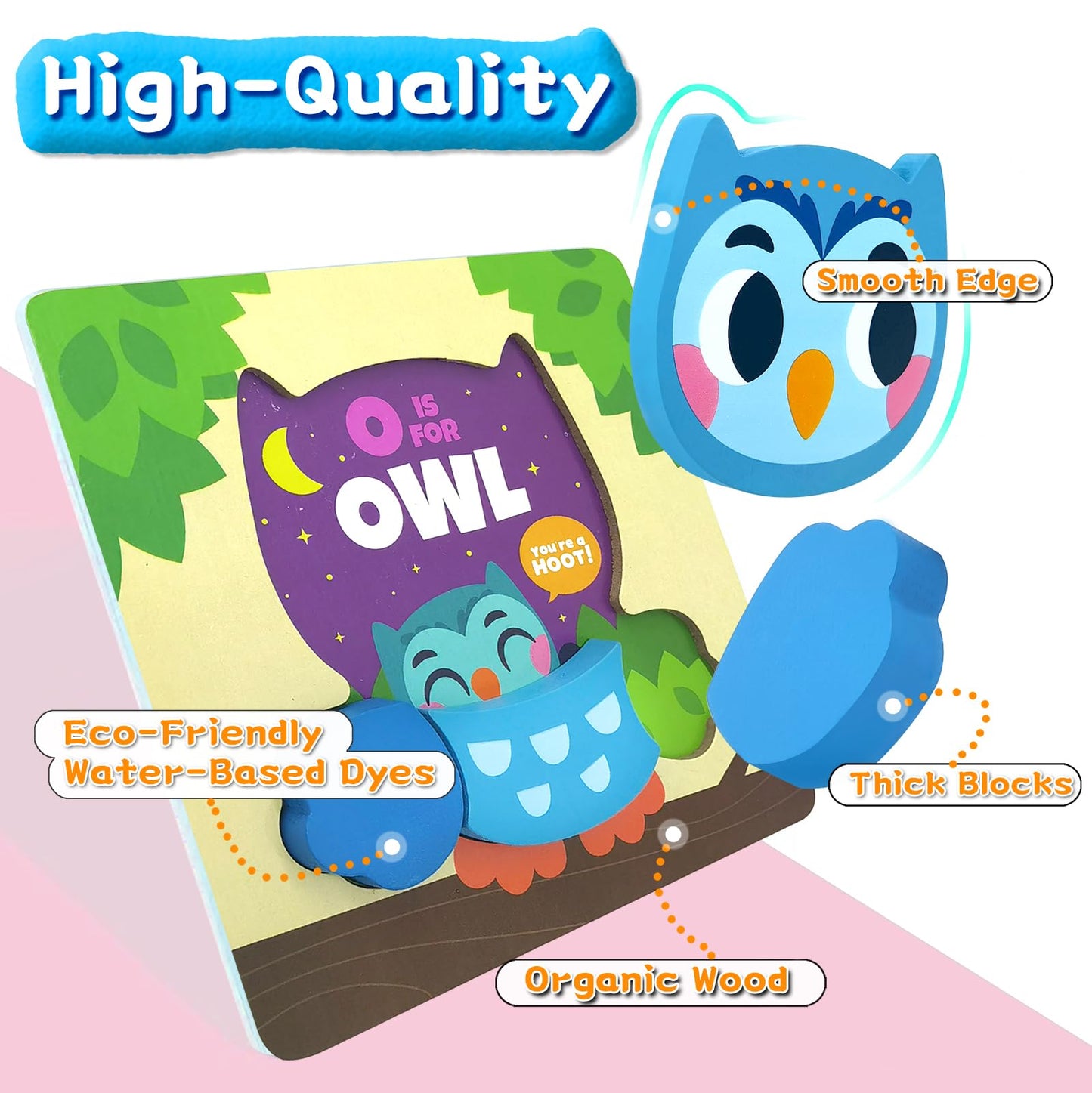 Aiziyuo Animal Wooden Puzzles, Montessori Toys For Toddlers 1-3, 8 Pack Baby Puzzle For Kids1 2 3+ Years Old, Preschoool Learnin