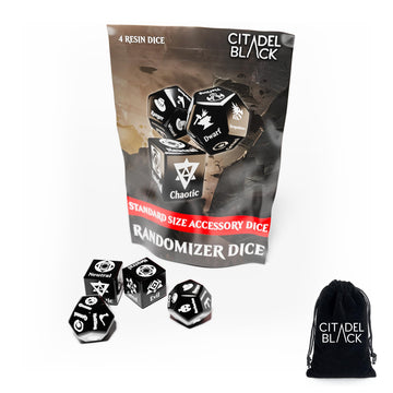 Citadel Black Character Randomizer Dice Set - Resin, Standard Size, Black - Ideal for Dungeons & Dragons 5th Edition and Tabletop RPGs