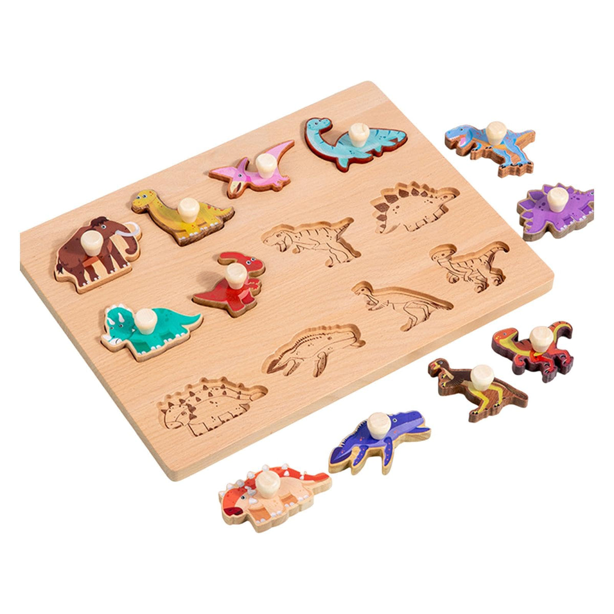 Club BollywoodWooden Shape Peg Puzzle Activity Fine Motor Skill For Toddlers Baby Children Dinosaur|Baby|Toys For Baby|Developme