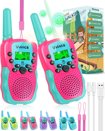 Walkie Talkies For Kids, 3 Km Long Range 22 Channels 2 Way Rechargeable Kids Walkie Talkie With Flashlight For Camping Hiking In